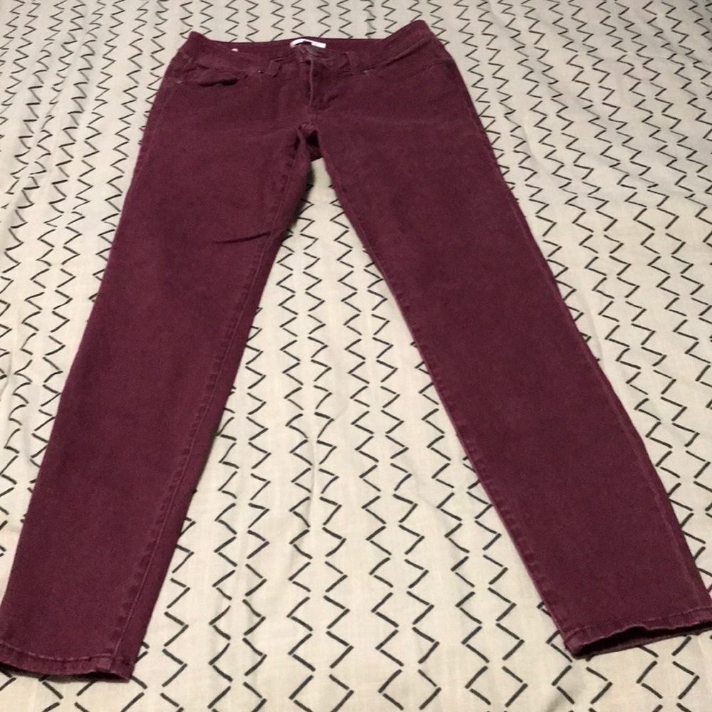 Cabi wine red skinny jeans